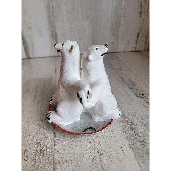 Dept 56 polar bears sled disc vintage Xmas figure decor - Picture 3 of 9